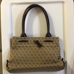 Dooney and Bourke signature brown and tan handbag